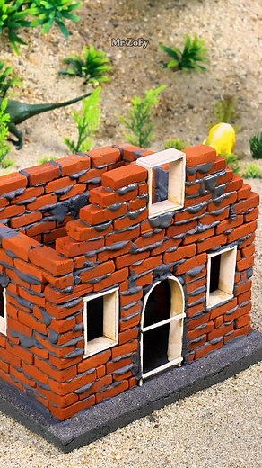 60K views · 756 reactions | Mini House with Fireplace and Chimney | Tiny Brick House Build | Mr.Zofy | Facebook
