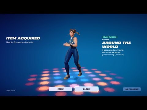Buying the Around The World emote in Fortnite