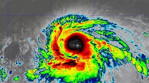 2019 Hurricane Barbara time lapse satellite imagery. Floater Band 15 This work was created using data provided by NOAA / NESDIS / STAR which is not subject to copyright protection. Stock Video