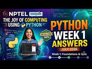 The Joy Of Computing Using Python | Week 1 Answers 2026 (July) | NPTEL | SWAYAM 2026 |