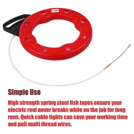 Fiberglass Wire,Conductive Cable With Tape Reel Conductive Use Drywall Under Drywall Under Or With Or Wire Cable With Or Wire Use Drywall Reel Conductive Cable Pipe 15m Fish Tape Fish Tape Reel Buzhi - Walmart.ca