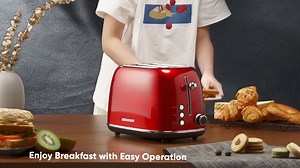 Watch REDMOND 2 Slice Toaster Retro Stainless Steel Toaster on Amazon Live