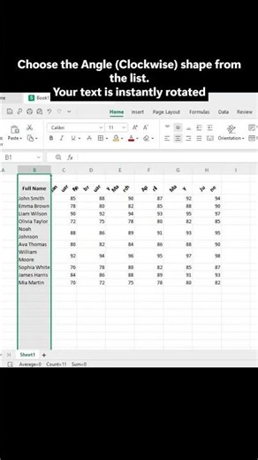 Rotate Text Clockwise in Excel Use Orientation Angle Clockwise #excel #exceltips #ytshorts #youtube