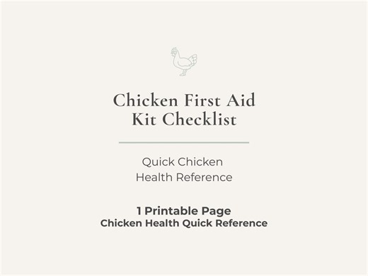 Chicken First Aid Kit Checklist | Chicken Health Supplies List | Poultry Emergency Kit | Backyard Chicken Care Printable PDF - Etsy UK