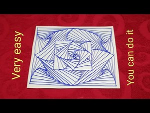 Easy abstract drawing | Overlapping 3D Line Illusion | 3d art therapy | pencil drawing