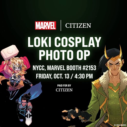 1.4K views · 126 reactions | Do you have a mischievously good Loki costume? Show us tomorrow at Day 2 of #MarvelNYCC during the Loki Cosplay Photo Op, presented by Citizen Watch US. Cosplaying? Let us know: marvel.com/cosplaynycc | Marvel | Facebook