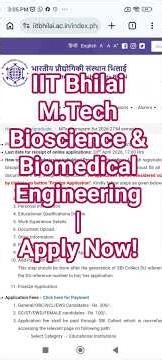 IIT Bhilai MTech 2026 🔥 Bioscience & Biomedical | Biotech Students Eligible! Don't Miss!