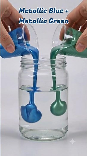 Metallic Blue and Metallic Green Colors Mixing
