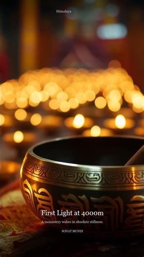 One Singing Bowl at 4,000 Meters | Tibetan Monastery Dawn #shorts