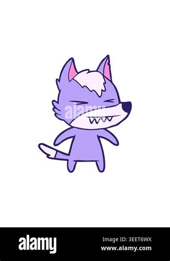 splitting effect animation of angry wolf cartoon Stock Video Footage - Alamy
