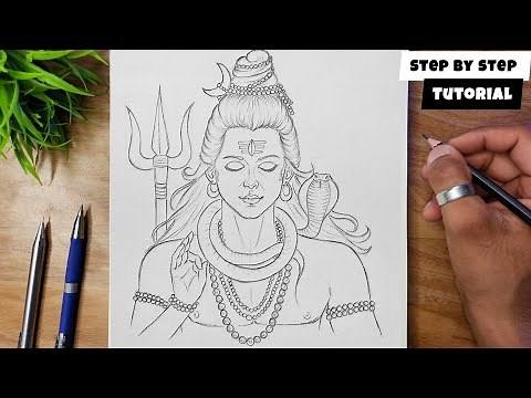 How To Draw Shiv Ji | Easy Drawing Of Mahadev Step By Step Tutorial ‪@AjArts03‬