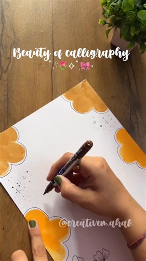Mahak ♥️| Creative Mahak on Instagram: "Calligraphy heading idea ✨❤️ ( calligraphy font , project heading idea , heading idea, heading for Project , project making idea ) #instagram #trending #insta #artist"
