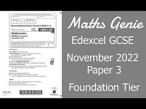 Edexcel Foundation Paper 3 November 2022 Exam Walkthrough