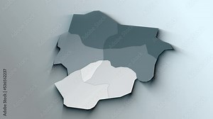 Modern White Map of Andorra with Parishes Stock Video