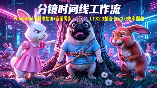 📊 实测分镜时间线工作流！LTX2.3整合包V3.0：PromptRelay精准控镜+音画同步，AI短片制作效率翻倍