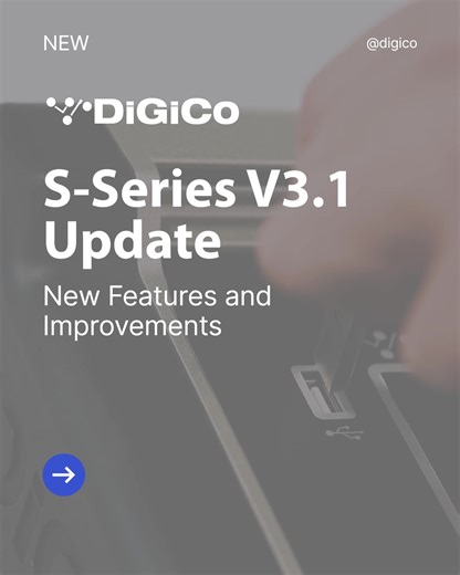 26K views · 198 reactions | We are happy to share our latest software update, V3.1, for S-Series consoles. This new update brings MQ-Rack compatibility to the S21 and S31, plus adds numerous features, including User Layouts, Separate Layer Control, Aux Master updates, and much more. Learn more: https://support.digico.biz/hc/en-gb/sections/26357171362065-S-Series #DiGiCo #S21 #S31 | DiGiCo | Facebook
