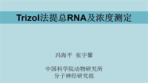 中科院动物所 | Trizol法提取RNA与浓度测定