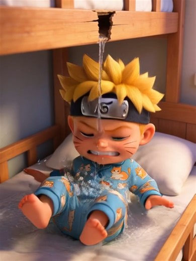 Sasuke fez xixi na cama do naruto! 😱😂 #anime #desenho #divertido #animação