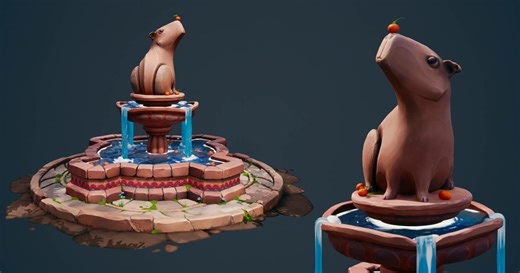Designing Stylized Capybara Fountain With UE5 & Substance 3D
