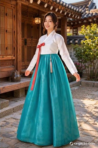 Riah in Hanbok 🌿 A Slow Turn at a Traditional Hanok. #korea #koreanculture #hanbok #riah #hanok