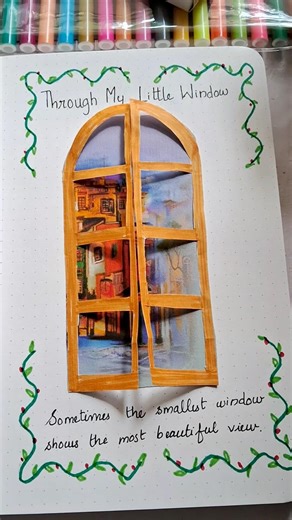 Through My Little Window 🪟✨ | Aesthetic Journal Idea 💛#trending #journaling