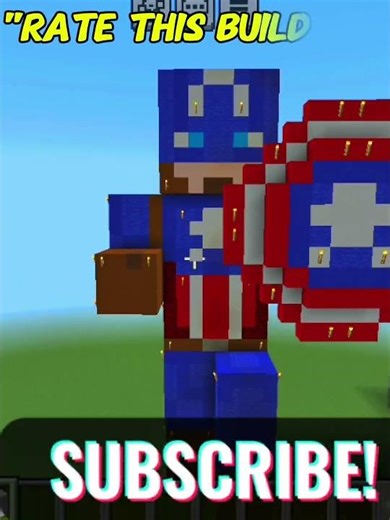Minecraft game but I build a statue of captain america #minecraft #gaming #shorts #statueofcaptainam