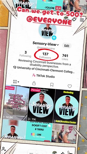 Help us hit our first goal of 500 followers! Being a voice for those in the disability community throughout Cincinnati! #weneedyou #disability #able #advocate #followme