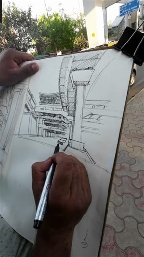 Live sketch metro station