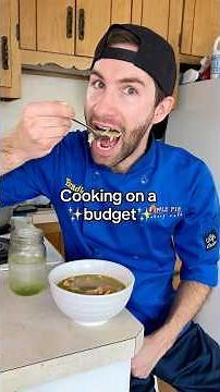 Frugal guy making soup cheap as possible