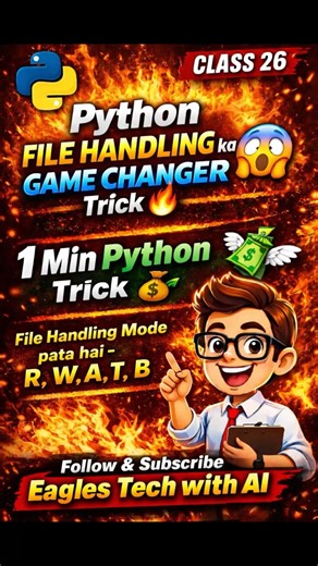 👉 Class 26 : Python ka open() function simple nahi hai… hidden logic hai 🤯