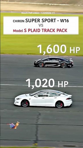 Bugatti Chiron Super Sport vs Tesla Model S Plaid ⚡Who Wins | Drag Race #bugatti #tesla #cars