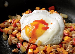 Easy Breakfast Hash With Sweet Potato and Chicken Sausage Recipe