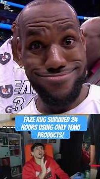 Faze Rug Survived 24 Hours Using ONLY Temu Products! #shorts #fyp #follow #youtube #fazerug #crazy