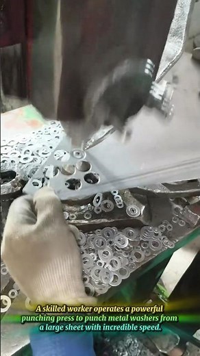 Industrial Press Stamping Out Metal Washers At Speed