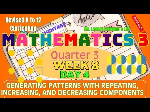 MATHEMATICS 3 Q3 W8 DAY 4 | Generating Patterns with Repeating, Increasing & Decreasing Components