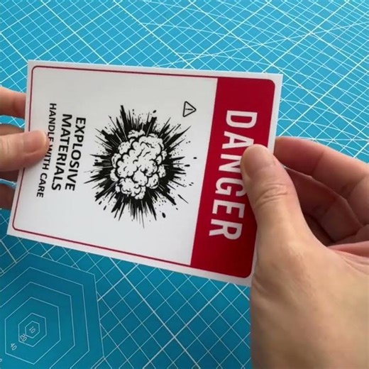 Danger Explosive Materials Handle With Care. Malaysia Premium Waterproof Sticker. Bomb Explosion.