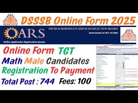 DSSSB TGT Form Fill Process 2025 I DSSSB Form Fill Process 2025 I DSSSB Online Form Kaise Bhare