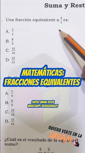 UNAM Math Exam | How to find an equivalent fraction? #mathematics #unamexam