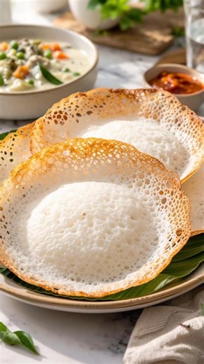 Appam & Vegetable Stew A Classic Kerala Delight #recipe #vegetarianrecipies #veganrecipes #vegan