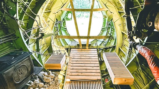 You can spend the night in a converted DHL plane with a sauna and private runway