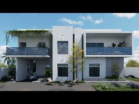 Exterior Visualization of a contemporary residence.