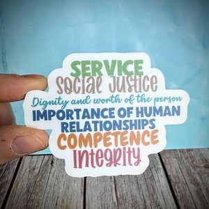 Social Work Core Values Vinyl Sticker: Social Worker LCSW MSW BSW Gift - Etsy