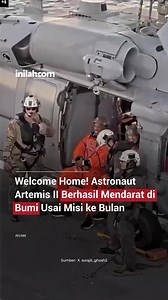 Empat astronaut misi Artemis II berhasil kembali ke Bumi setelah menuntaskan perjalanan selama 10 hari mengelilingi Bulan. Setelah pendaratan, tim dari NASA bersama Angkatan Laut Amerika Serikat langsung melakukan evakuasi dan pemeriksaan kesehatan guna memastikan kondisi kru tetap optimal pascamisi. Keberhasilan ini menjadi tonggak penting dalam program Artemis, sekaligus langkah krusial menuju misi pendaratan manusia di Bulan yang direncanakan pada tahun 2028.” - Selengkapnya kunjungi website