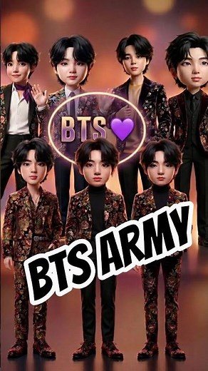 ARMY turned the 7 kings of BTS into cute cartoons 💜✨#bts #btsarmy #btscartoon #borahae