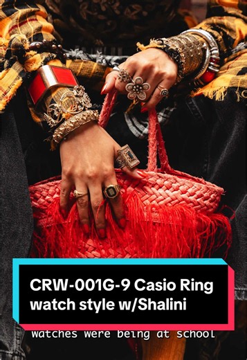 When it comes to style, @SHALINI RANI | MODEST QUEEN describes herself as a maximalist. CRW-001G-9 Casio Ring watch proves to be the perfect fit, playing into her heritage while adding a modern twist. #casio #casiovintage #casioringwatch #casiogold