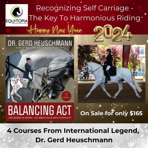 A Great Start to the New Year With Dr. Gerd Heuschmann As the welfare issues in the horse world continue to be debated, understanding how to discuss self carriage, the basis of all disciplines, needs to be part of the future of protocol setting. For any horse rider, trainer or equine professional, an in depth knowledge of the mechanics of self carriage is a basic necessity for creating a harmonious partnership. Long time advocate for horse welfare and classical training, Dr. Gerd Heushcmann, off