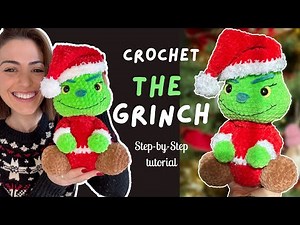 Crochet The Grinch with an EASY Step-by-Step Tutorial - Christmas Santa Outfit - BEGINNER friendly