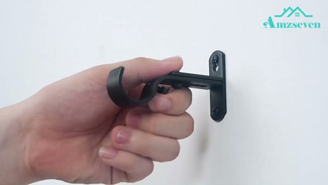 Adjustable Curtain Rod Brackets, Metal Window Drapery Rod Hanger Holders Hooks for 1 inch Rods (White, Set of 2)