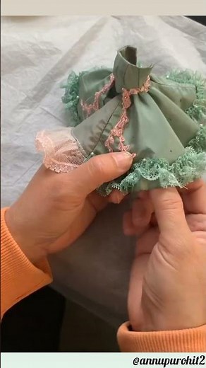 How a doll dress is made in two days of hard work 🧵🥰| #diy #sewing #shortvideo #viralyoutubeshorts