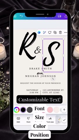 Black Tie Wedding Invitation Template Set | Elegant Modern Minimalist Canva Invite Bundle | Editable Printable Invite Details RSVP Card